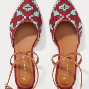 Anthropologie Geo Strappy Flats